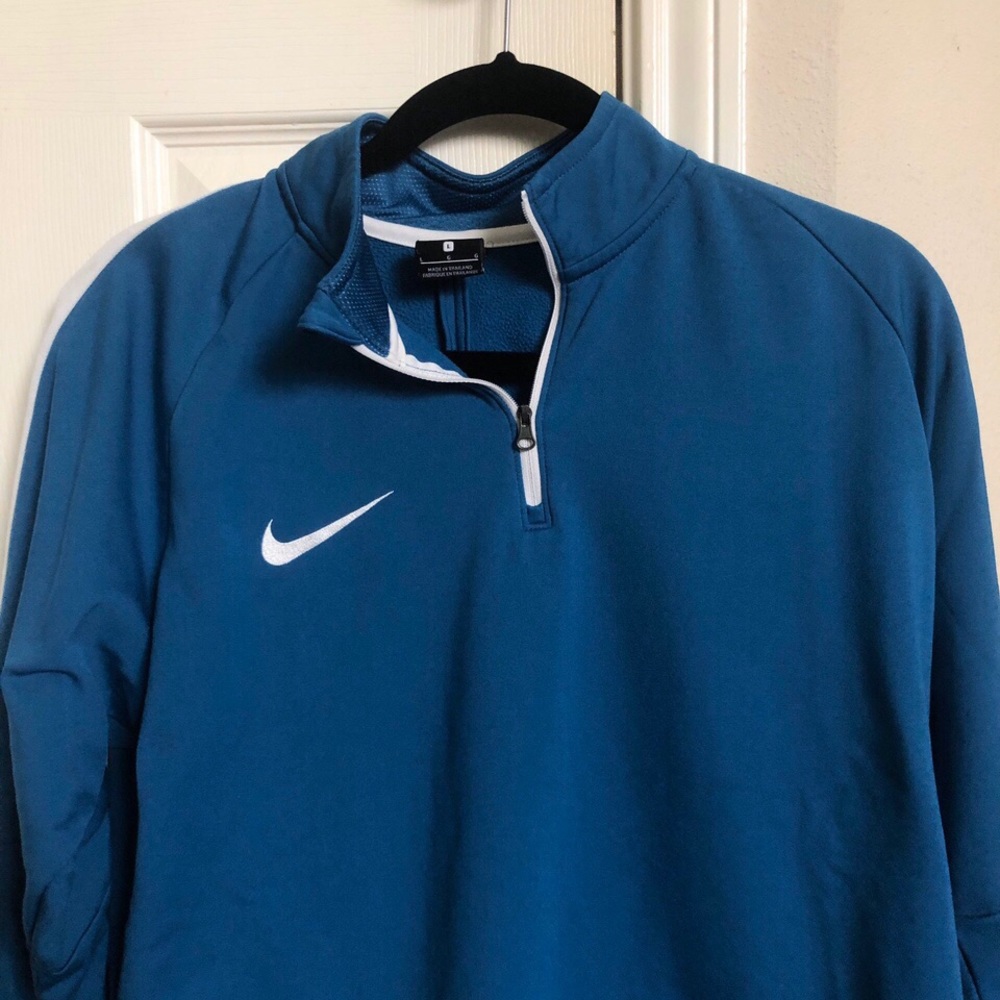 nike blue quarter zip/ half zip sweatshirt
